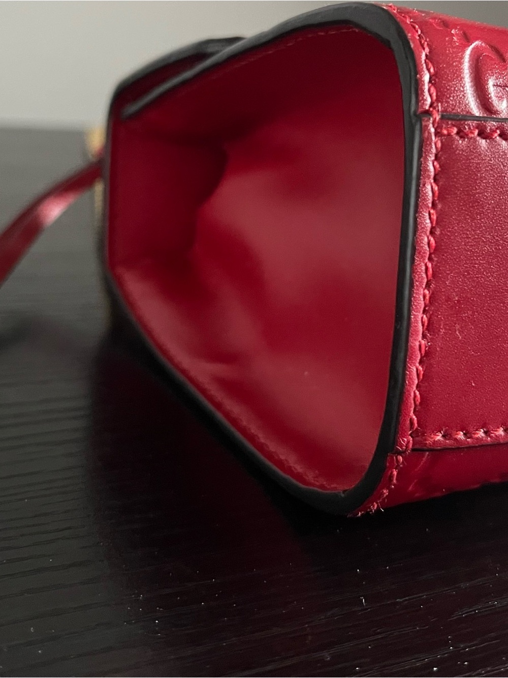 Gucci Guccissima Small Red Padlock Chain Shoulder Bag - Picture 11 of 13